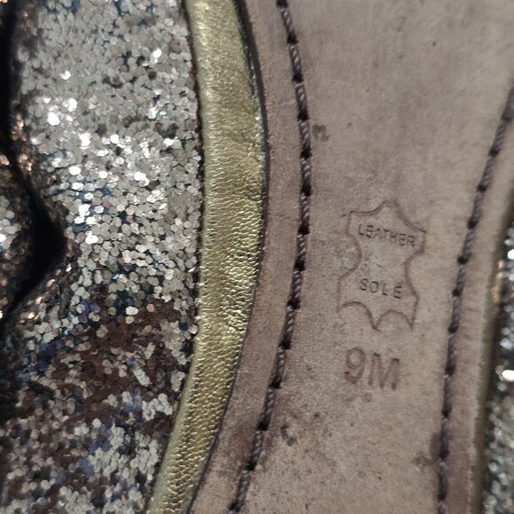 Tory Burch Eddie Glitter Slip On Ballet Flats Womens Size 9 Bronze Sparkle - Picture 7 of 11
